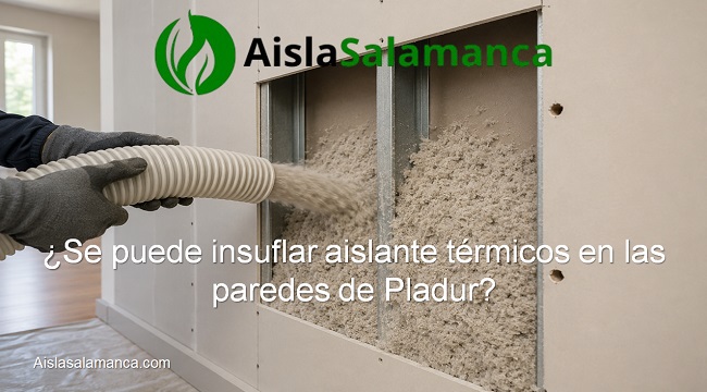 Se puede insuflar aislante térmico en las paredes de Pladur